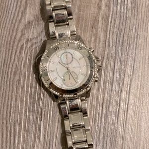 Michael Kors silver watch with rhinestones